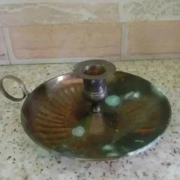 Vintage Solid Brass Decorative Candle Stick Holder Made In India - Picture 1 of 5